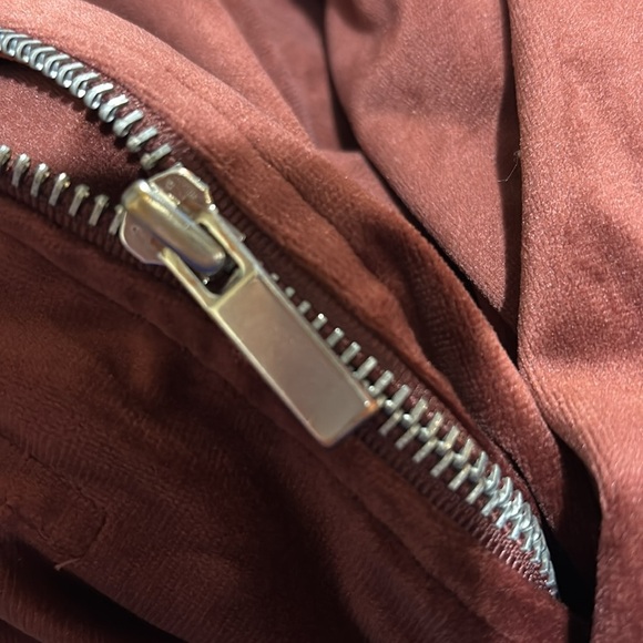 2X Copper Velvet jacket coat zip front short double breasted women's plus - Picture 5 of 5